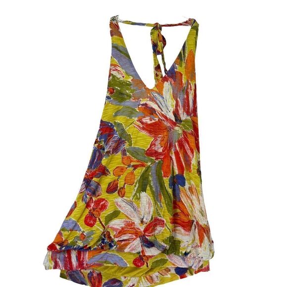 Tommy Bahama Halter Top Size S Colorful Tropical Beach Noli Blooms Stretch Aloha - Picture 3 of 7